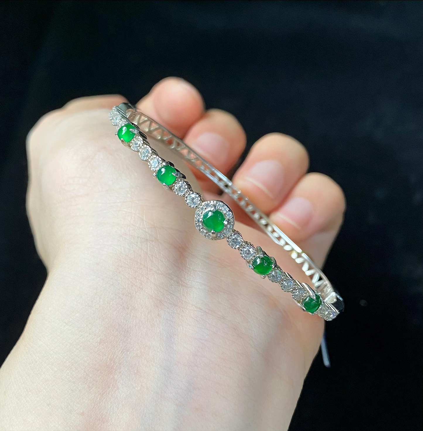 Exquisite S925 Silver Jade Bracelet