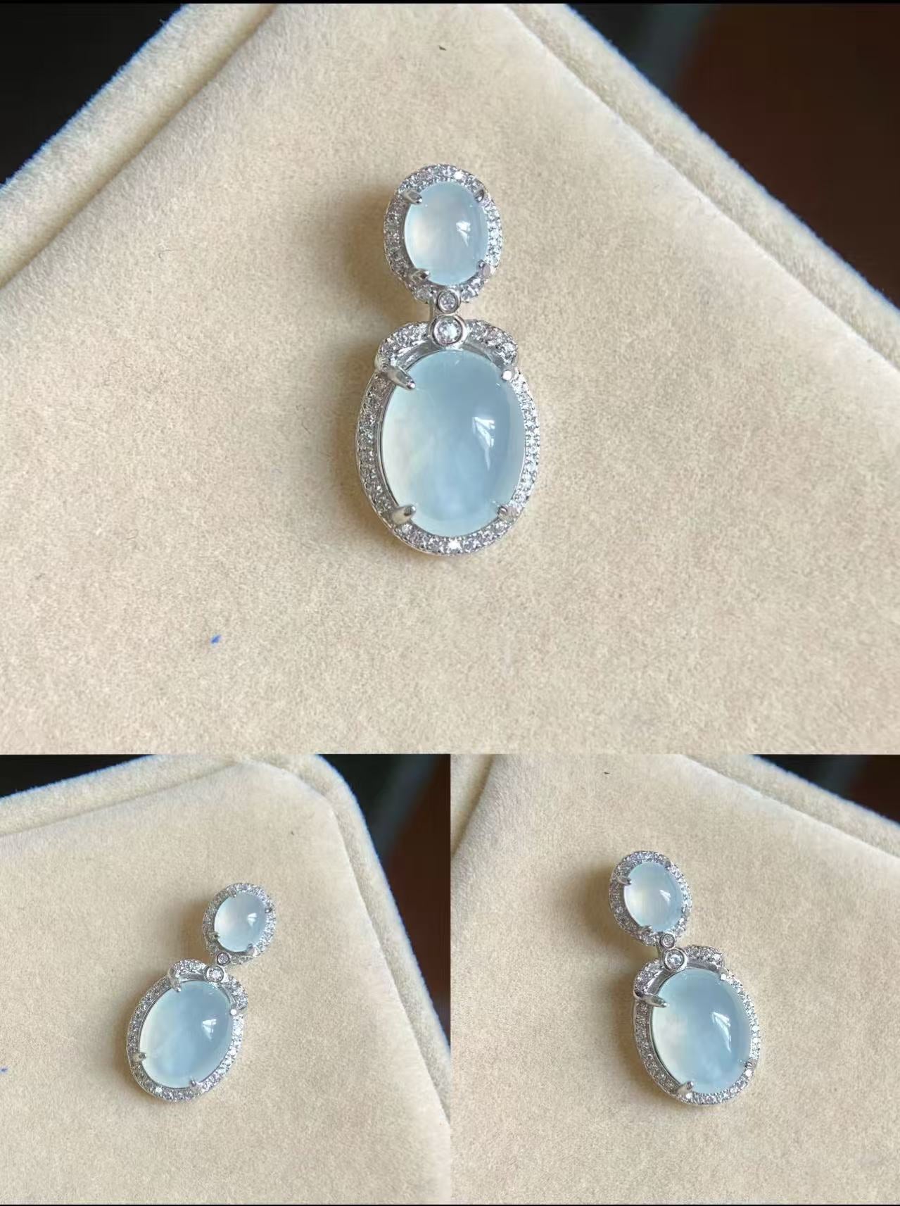 S925 Silver Jadeite Pendant