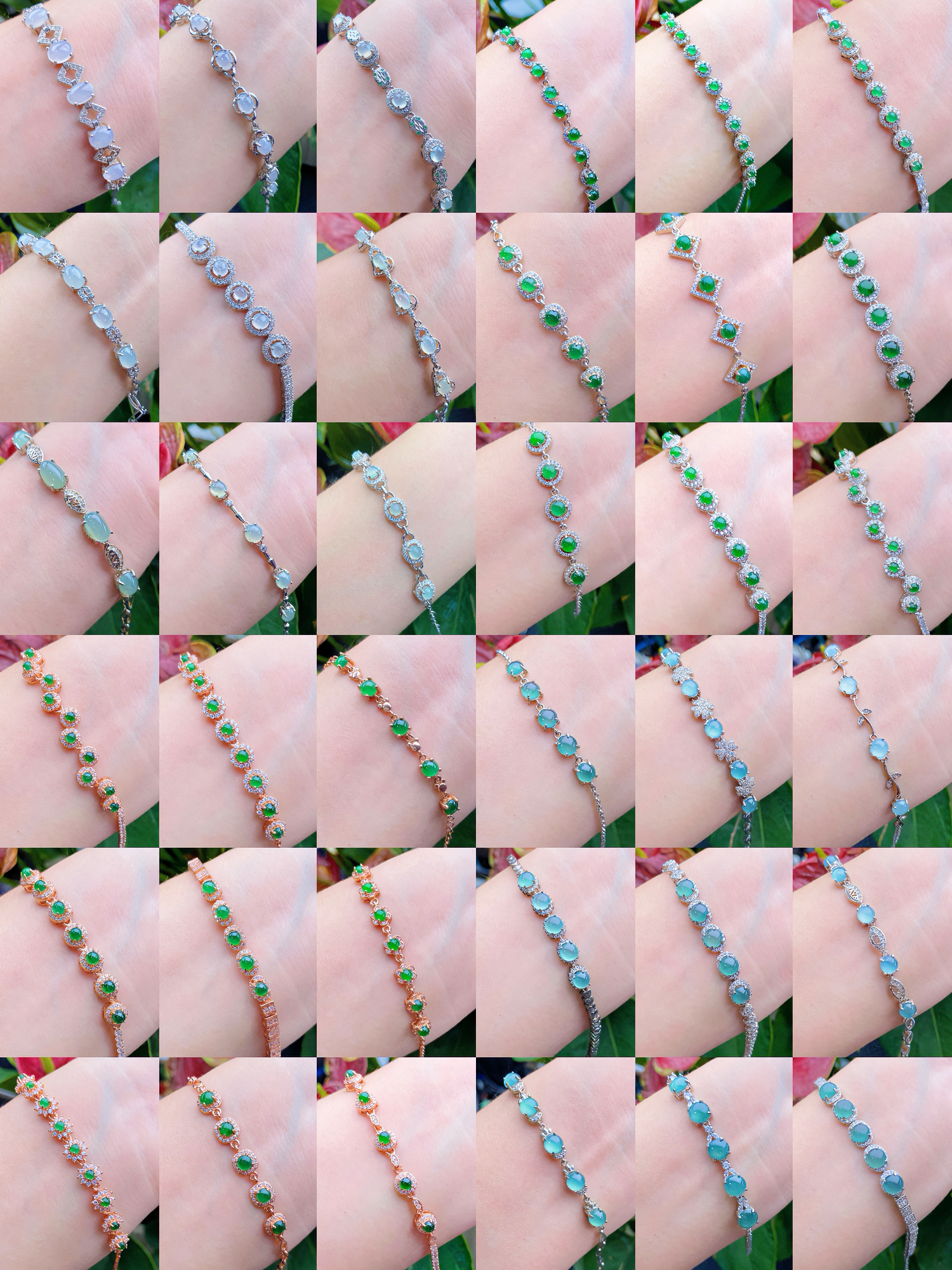 S925 Silver Jadeite Hand  Chain