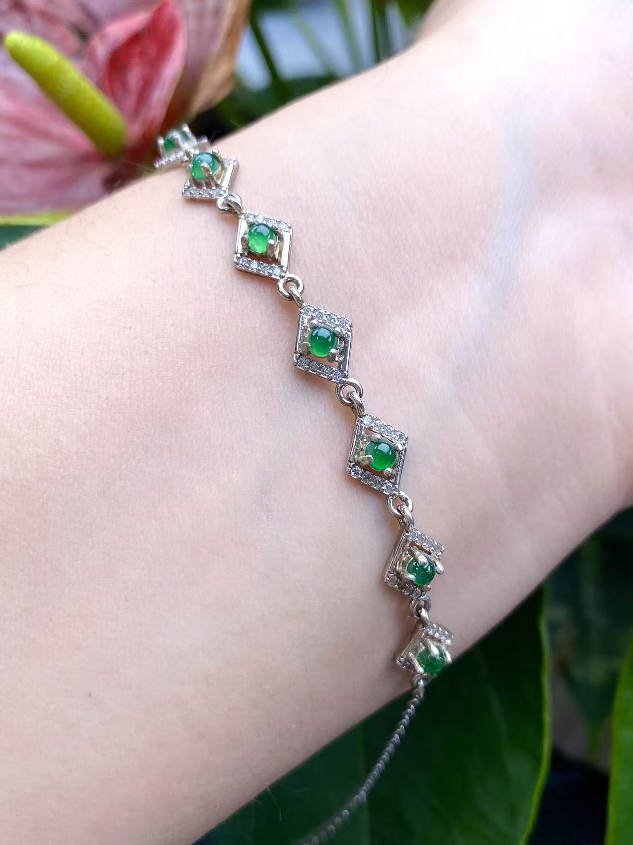 Exquisite S925 Silver Jade Hand Chain