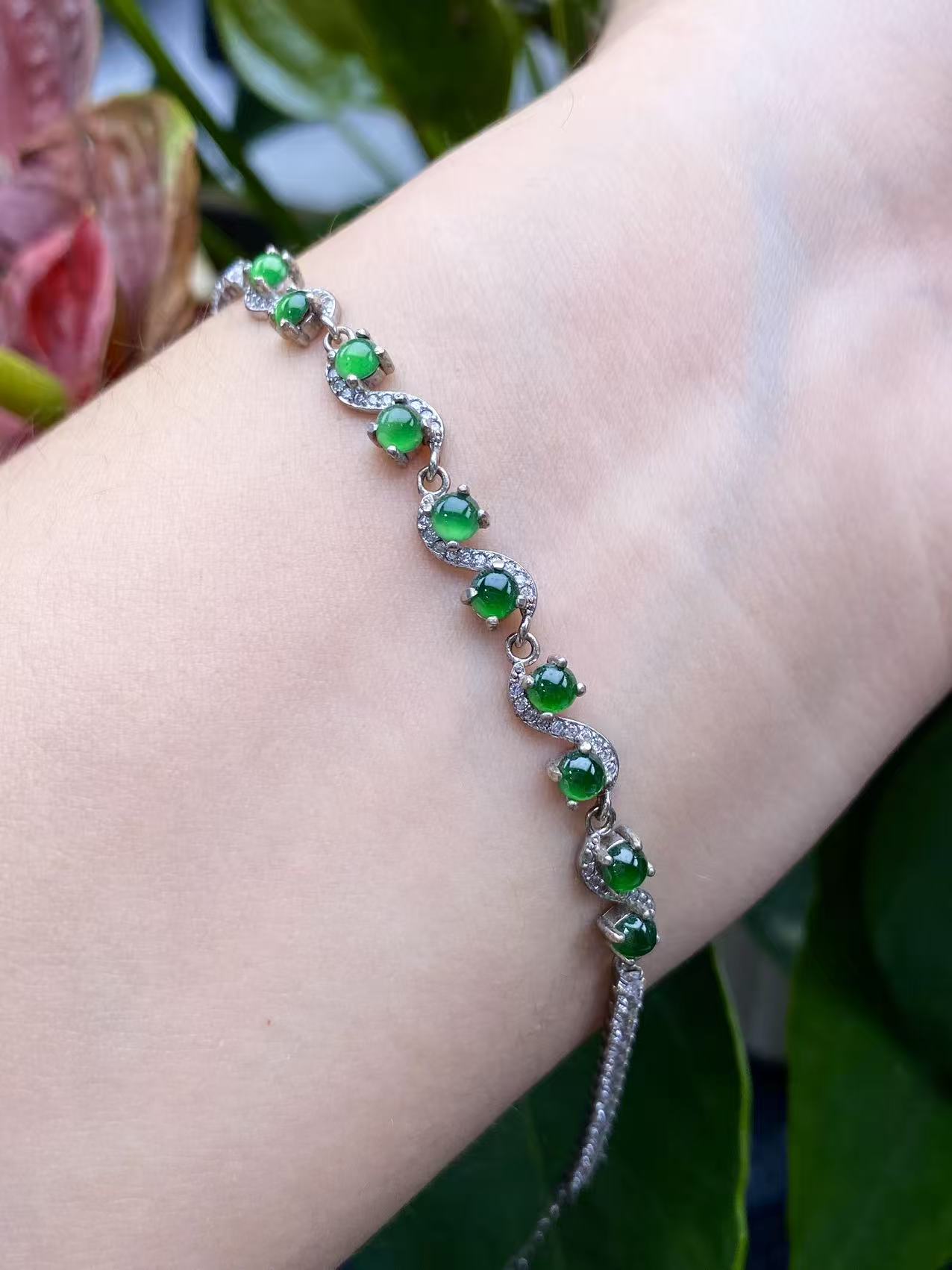 Exquisite S925 Silver Jade Hand Chain