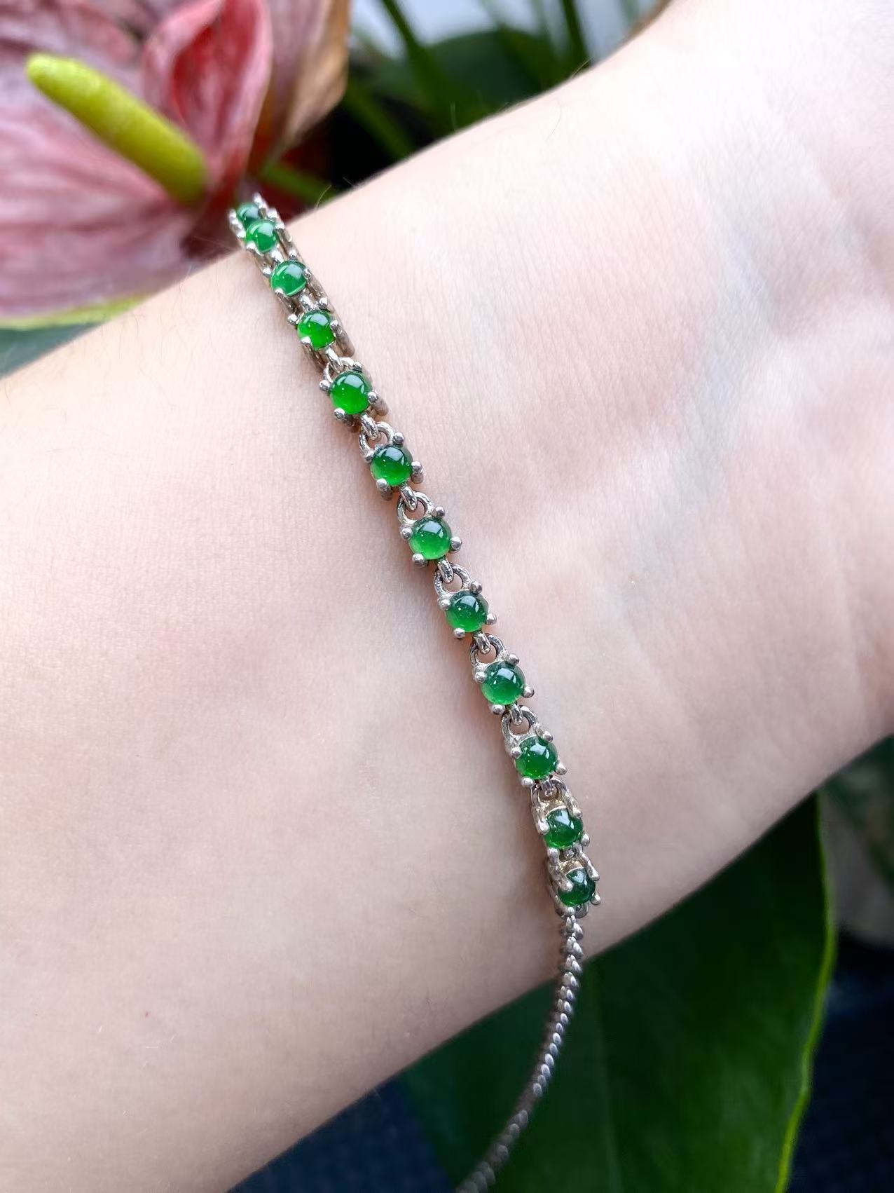 Exquisite S925 Silver Jade Hand Chain