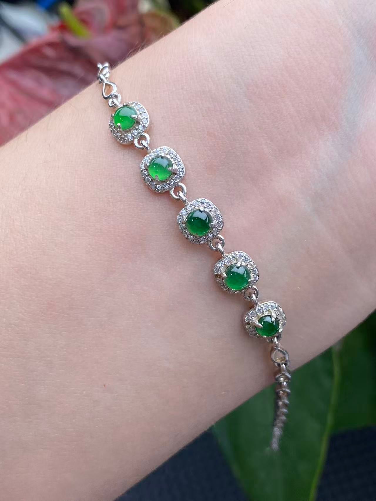 Exquisite S925 Silver Jade Hand Chain