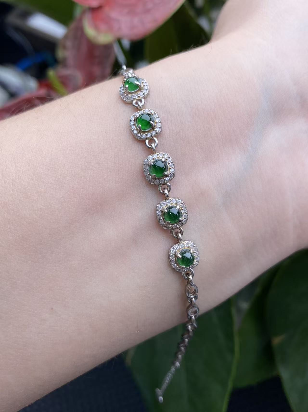 Exquisite S925 Silver Jade Hand Chain