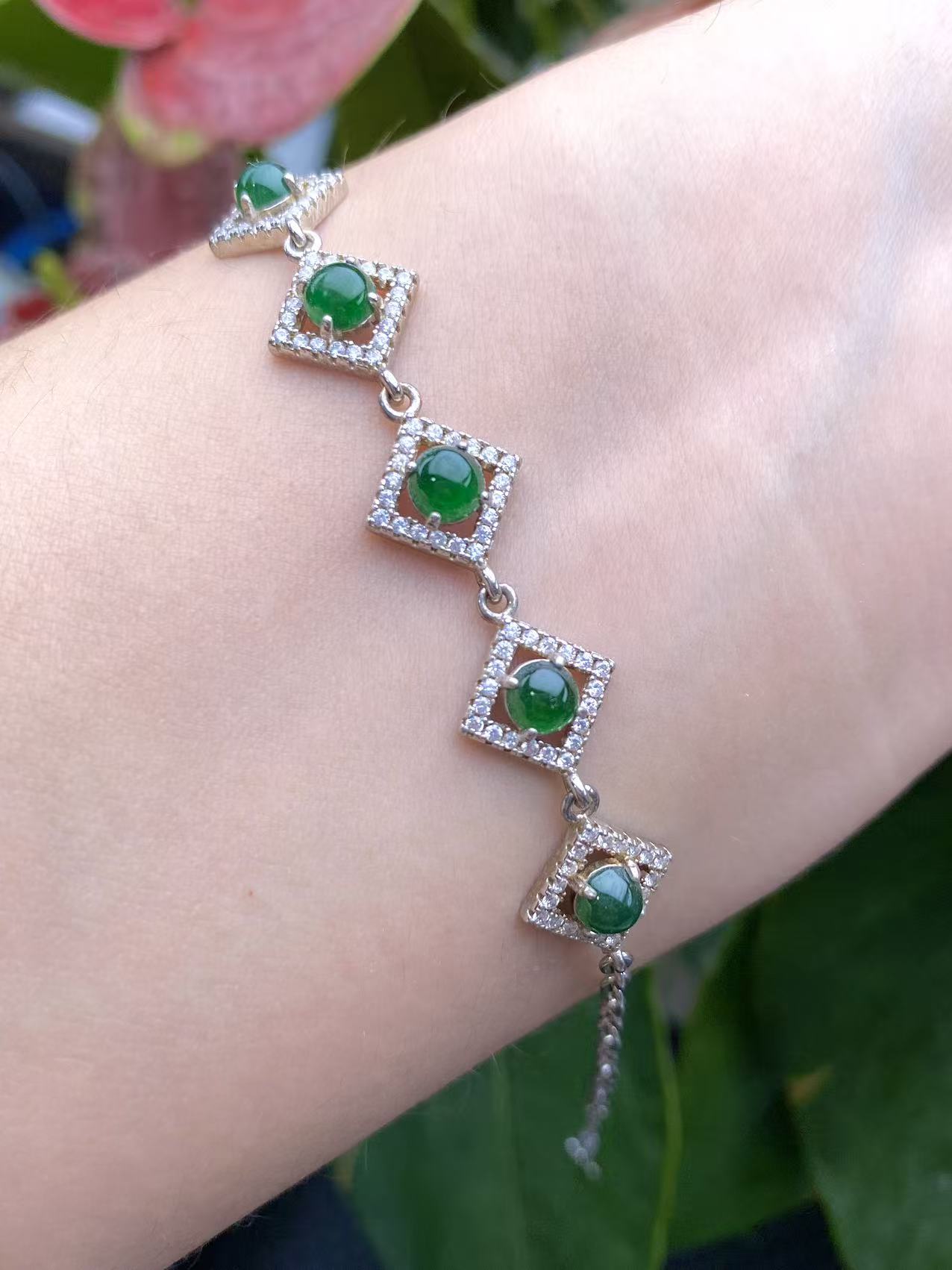 Exquisite S925 Silver Jade Hand Chain