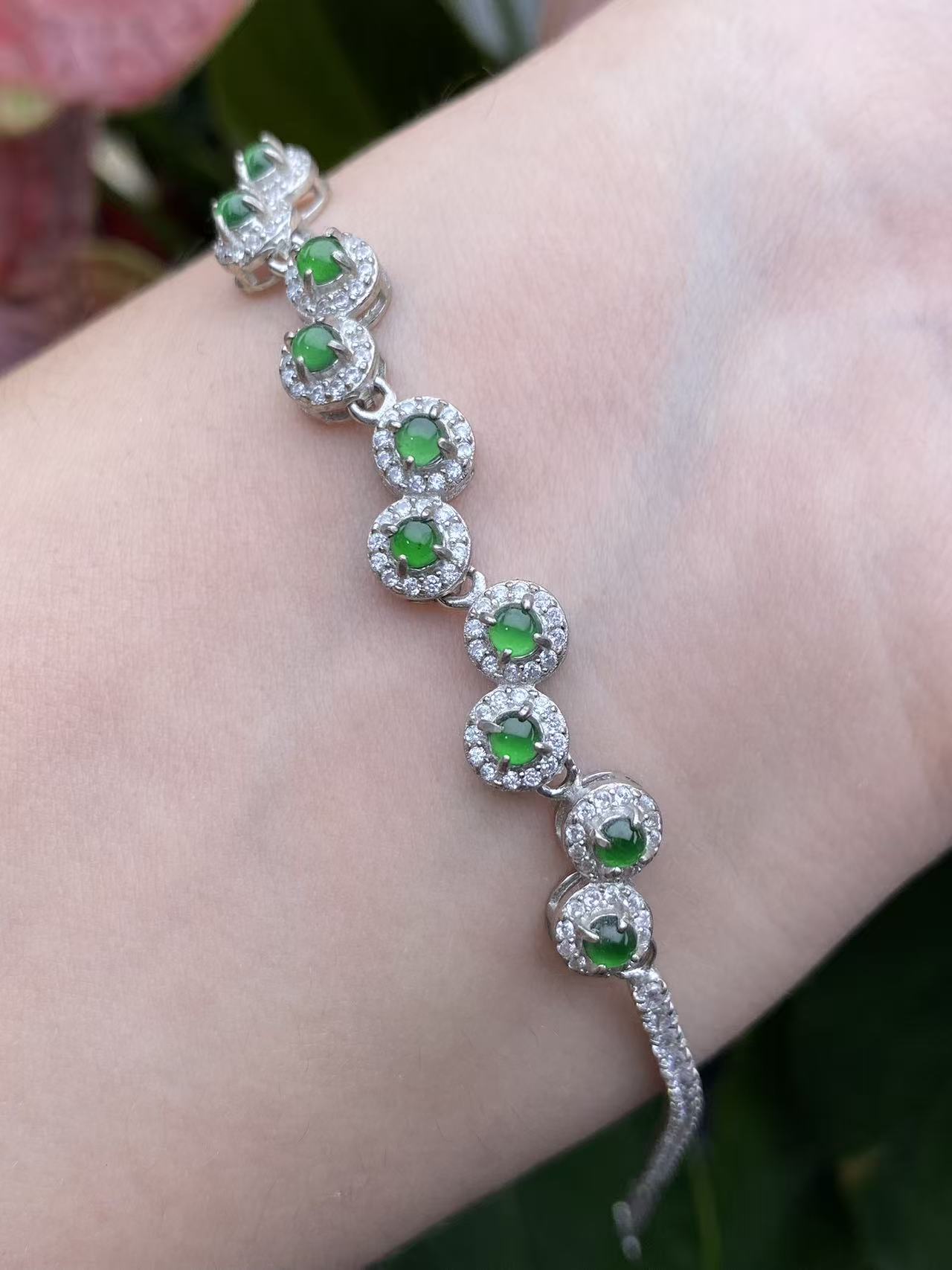 Exquisite S925 Silver Jade Hand Chain