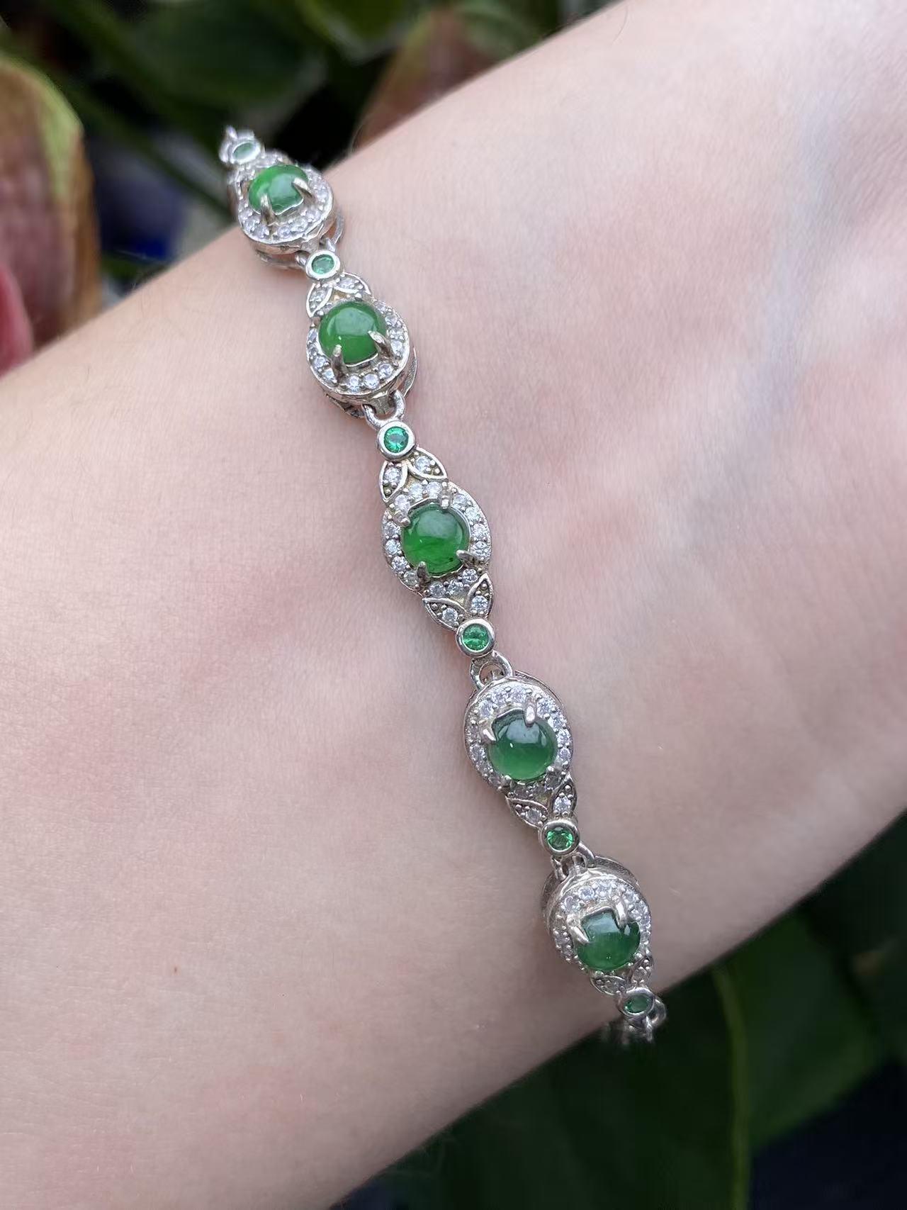 Exquisite S925 Silver Jade Hand Chain