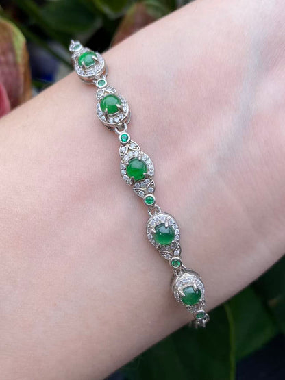 Exquisite S925 Silver Jade Hand Chain