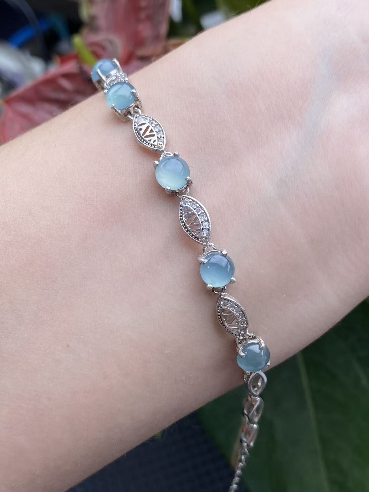 Exquisite S925 Silver Jade Hand Chain