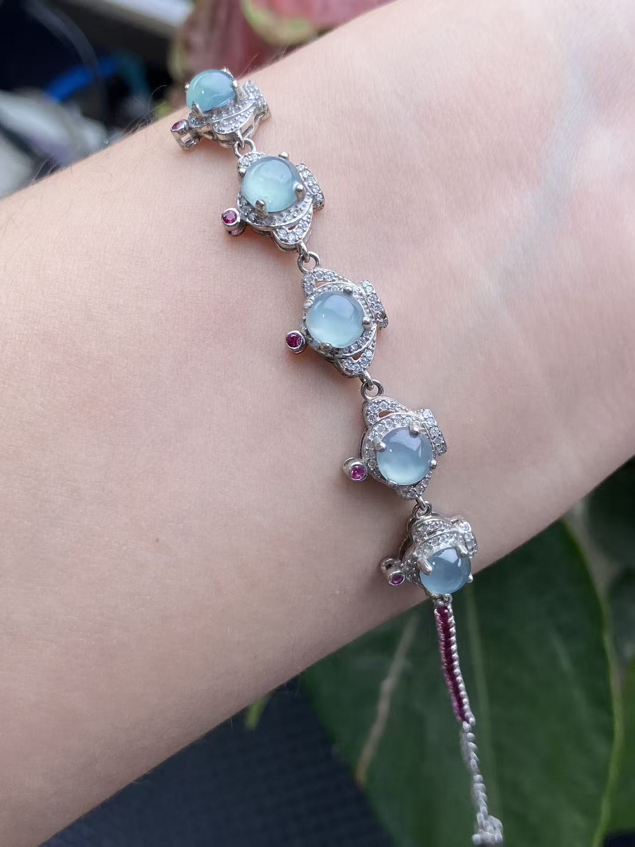 Exquisite S925 Silver Jade Hand Chain