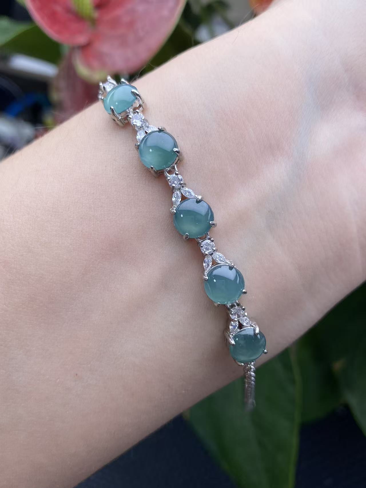 Exquisite S925 Silver Jade Hand Chain