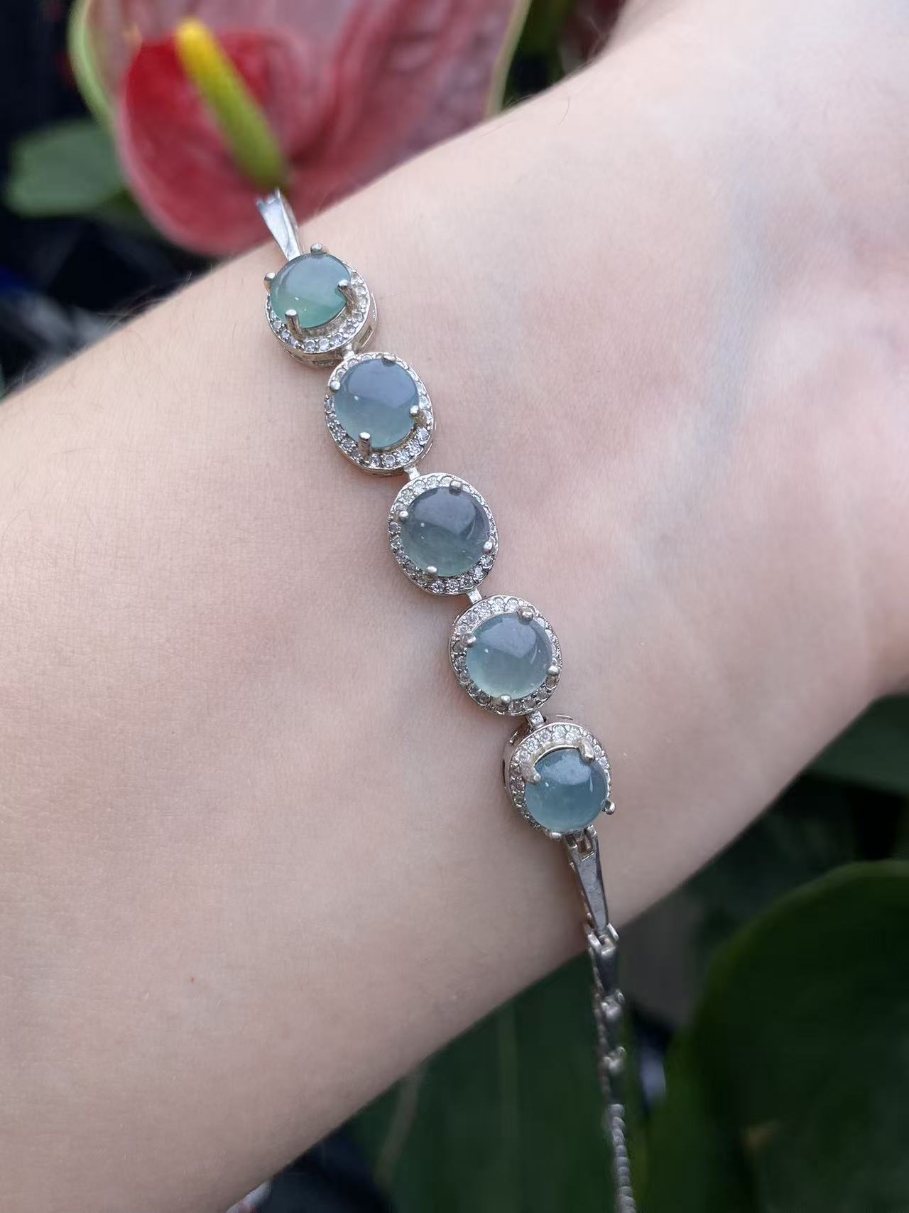 Exquisite S925 Silver Jade Hand Chain