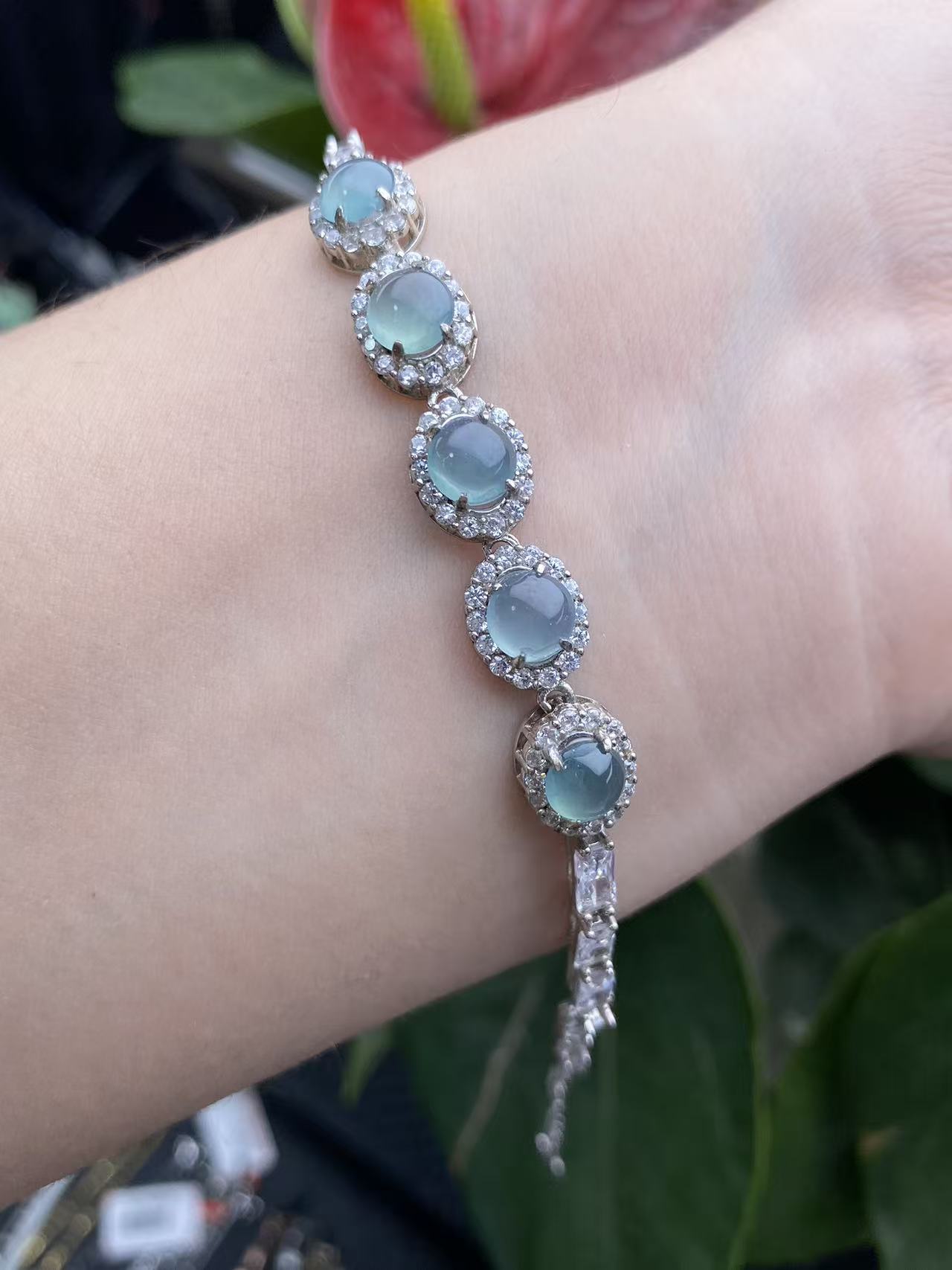 Exquisite S925 Silver Jade Hand Chain