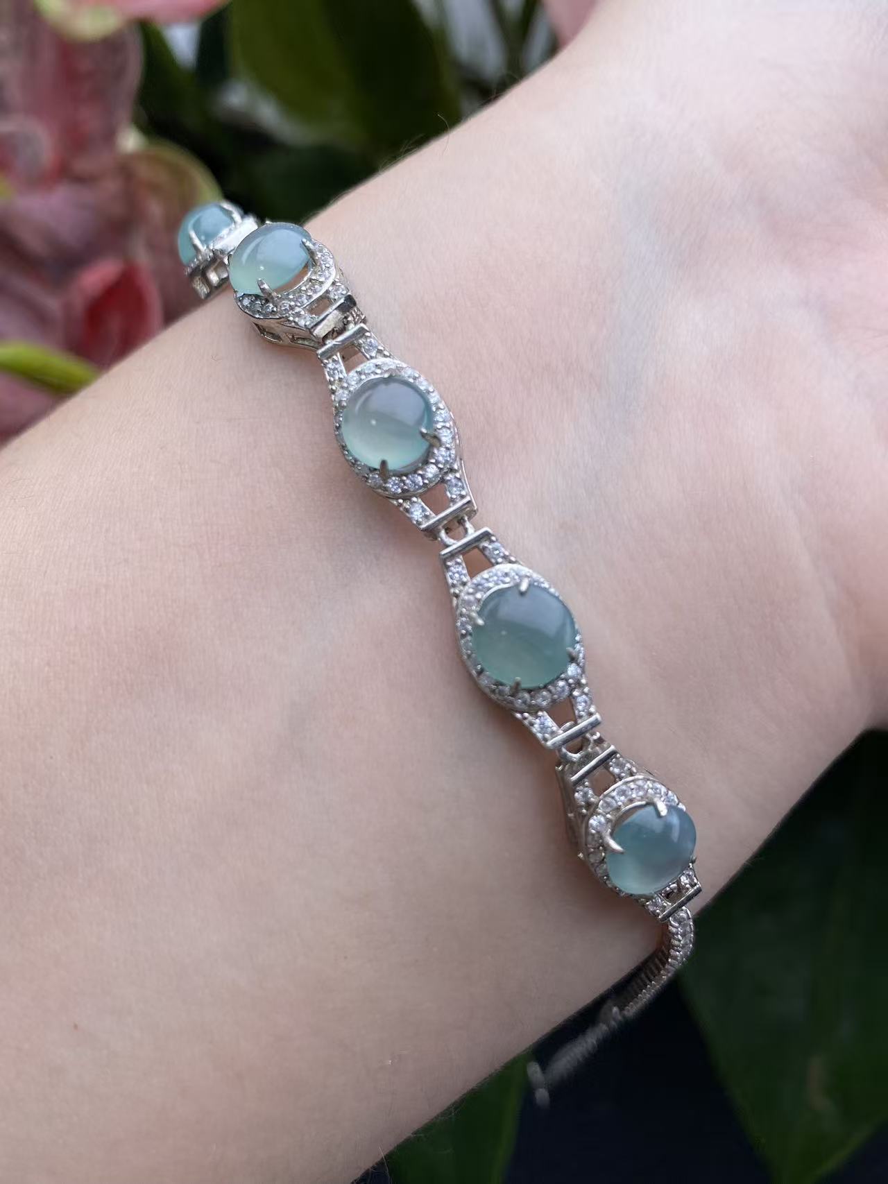 Exquisite S925 Silver Jade Hand Chain