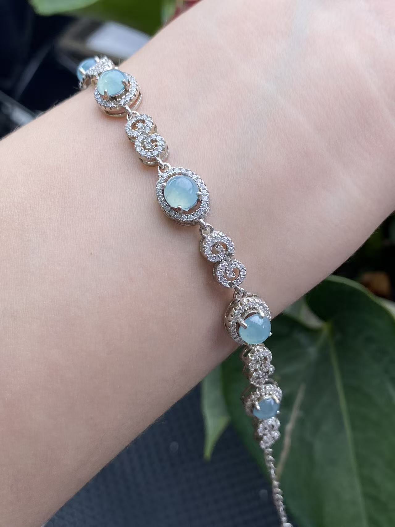 Exquisite S925 Silver Jade Hand Chain