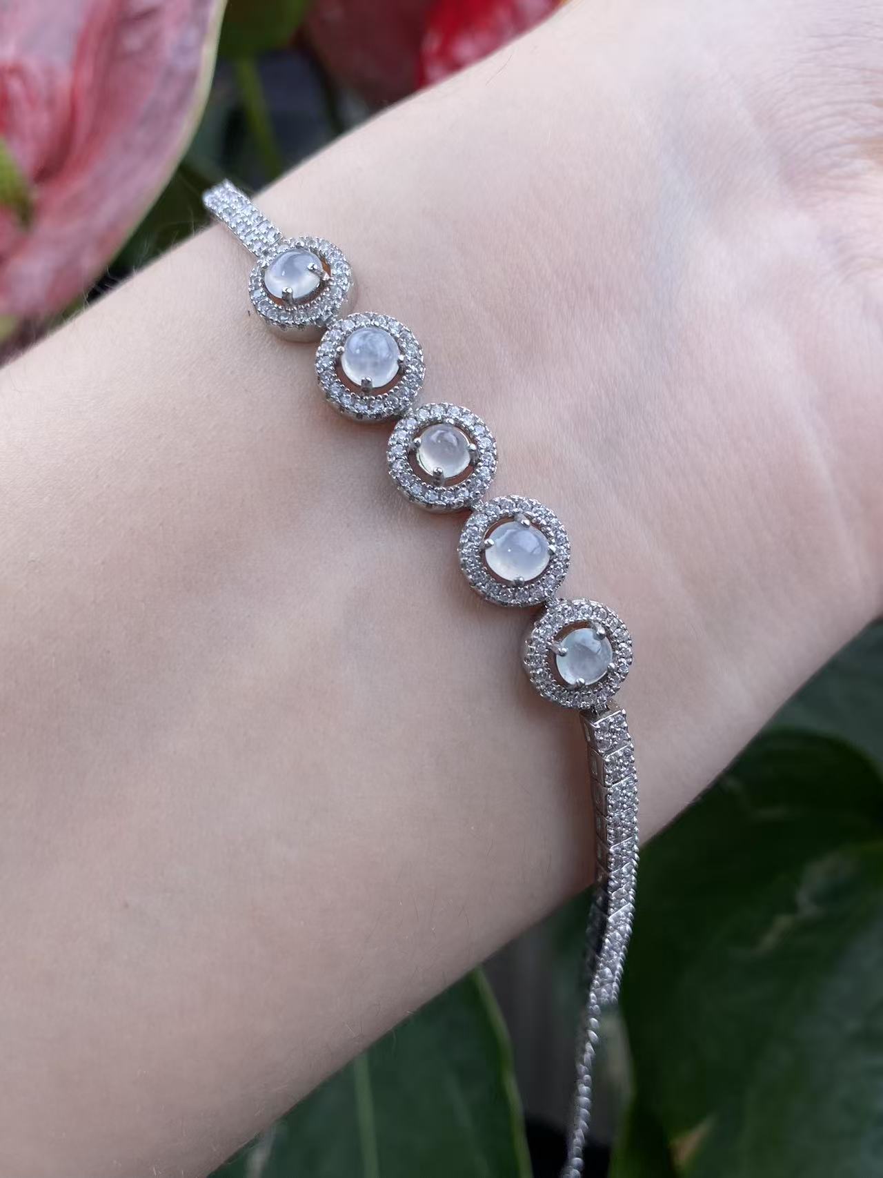 Exquisite S925 Silver Jade Hand Chain