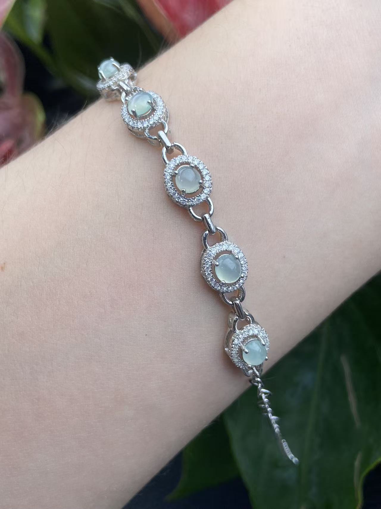 Exquisite S925 Silver Jade Hand Chain