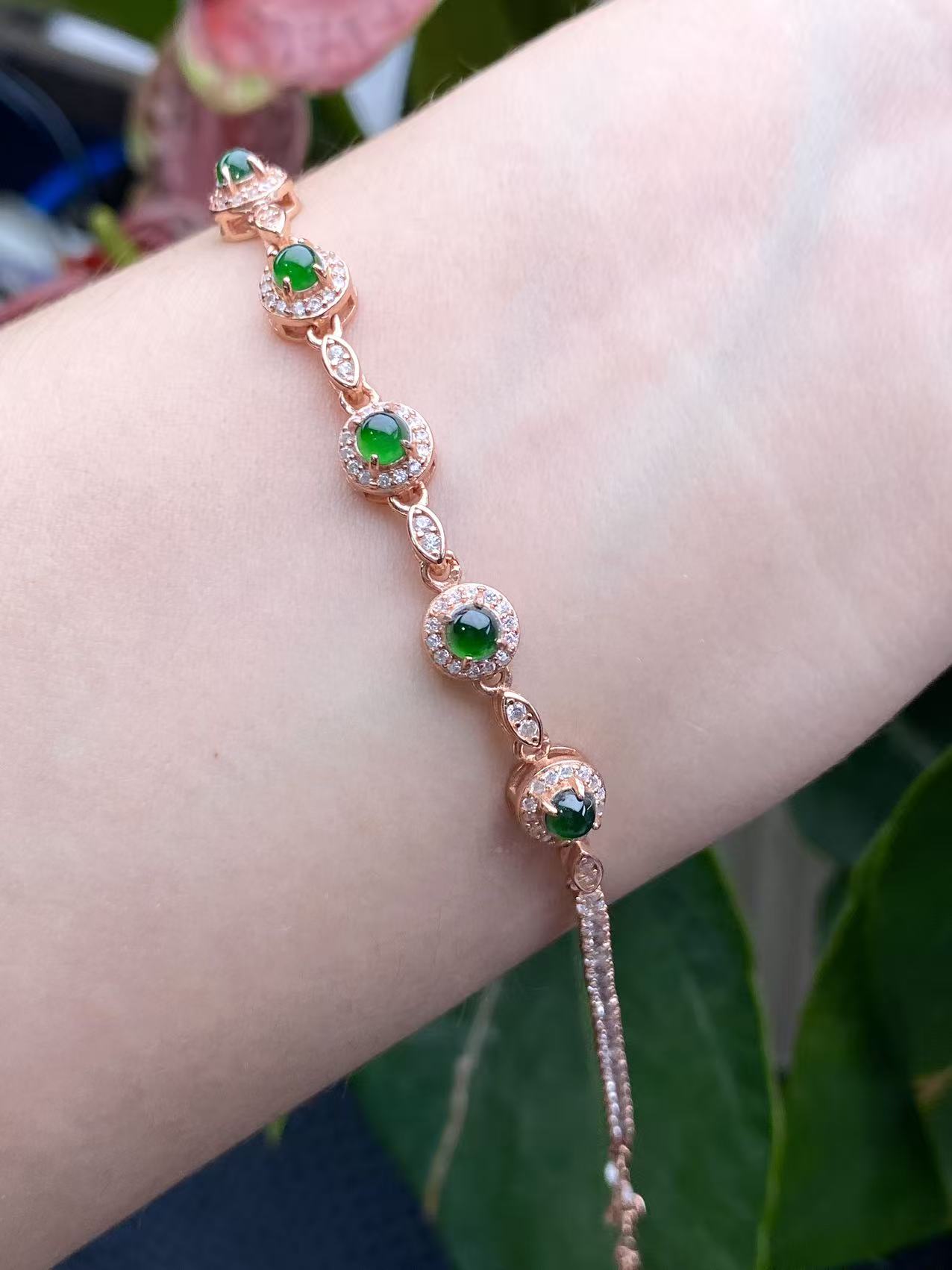 Exquisite S925 Silver Jade Hand Chain