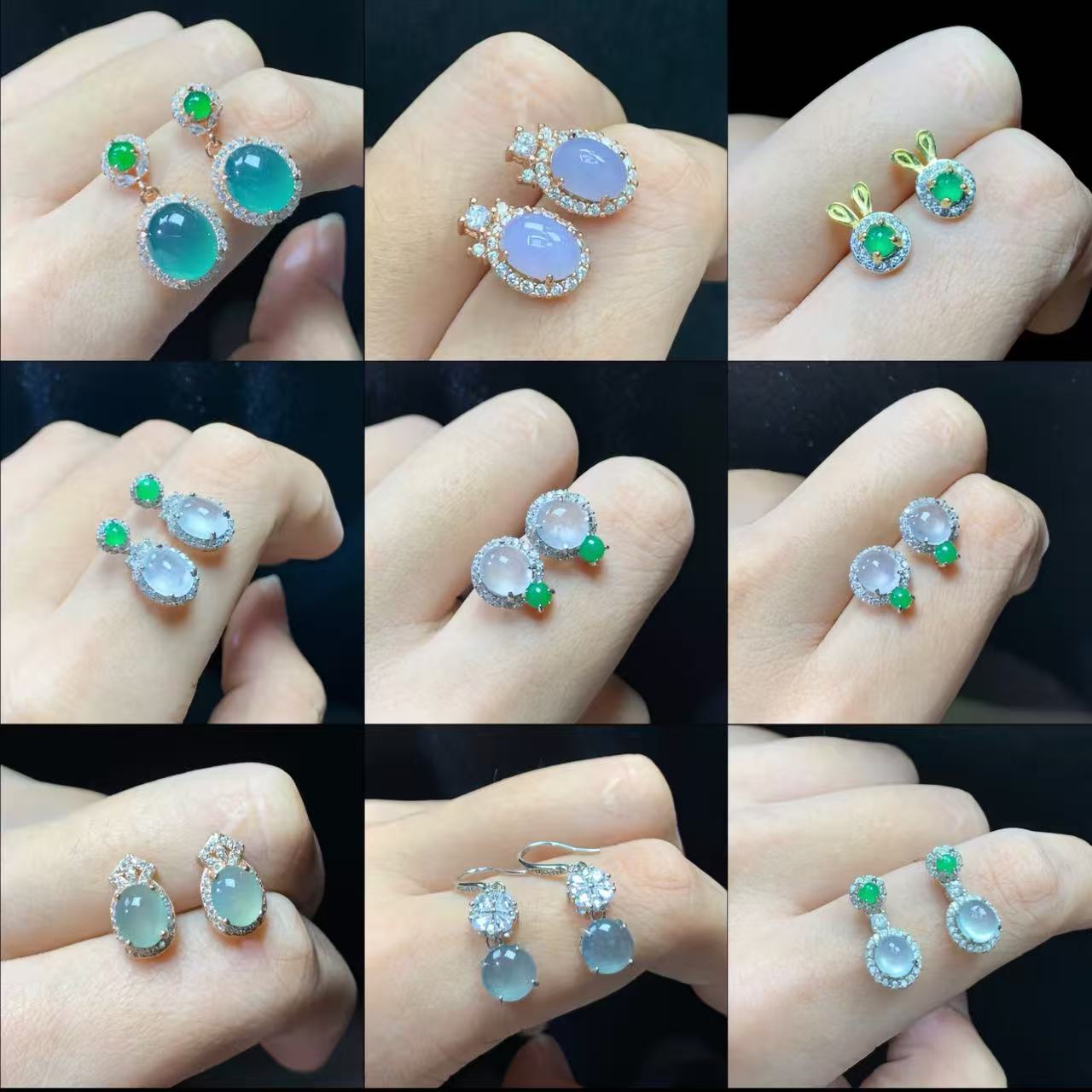 Exquisite S925 silver jade earrings