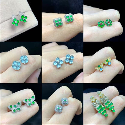 Exquisite S925 silver jade earrings