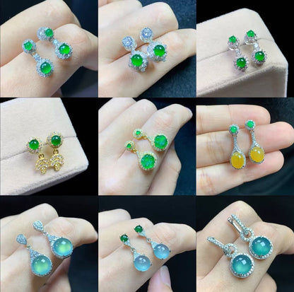 Exquisite S925 silver jade earrings