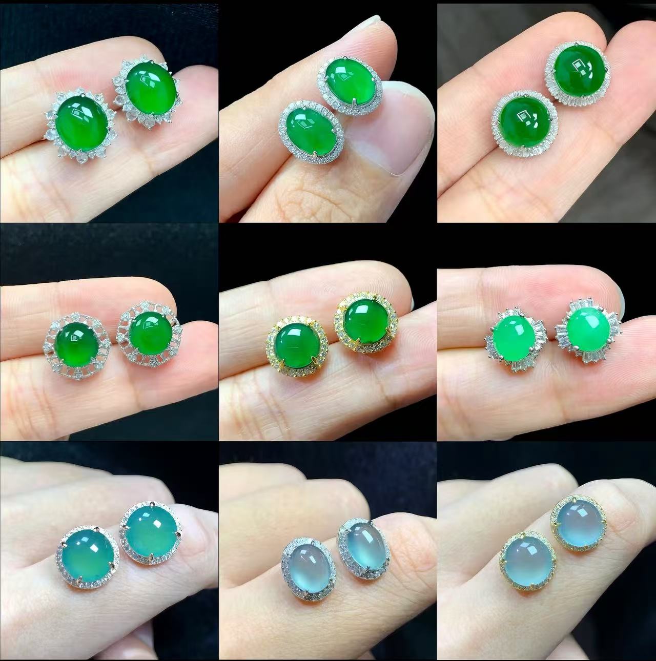 Exquisite S925 silver jade earrings