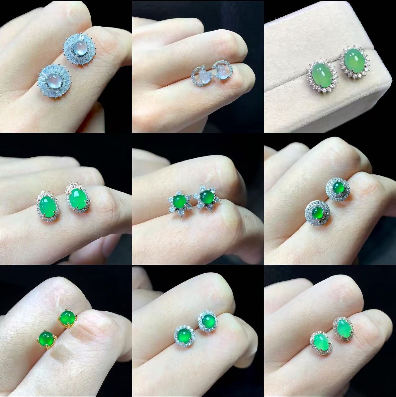 Exquisite S925 silver jade earrings