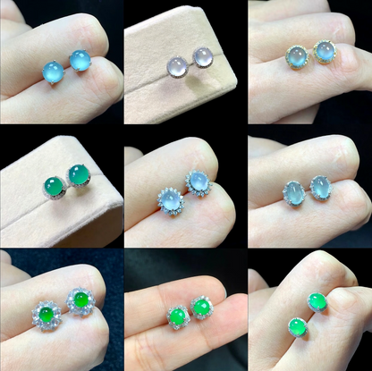 Exquisite S925 silver jade earrings
