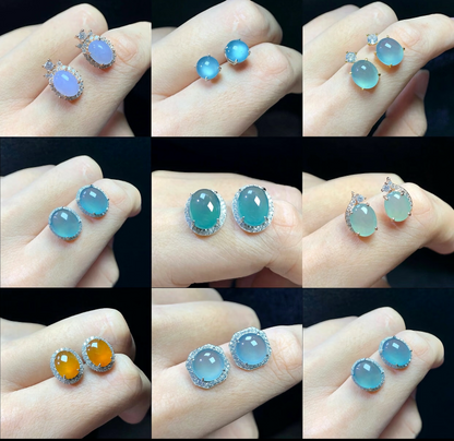 Exquisite S925 silver jade earrings