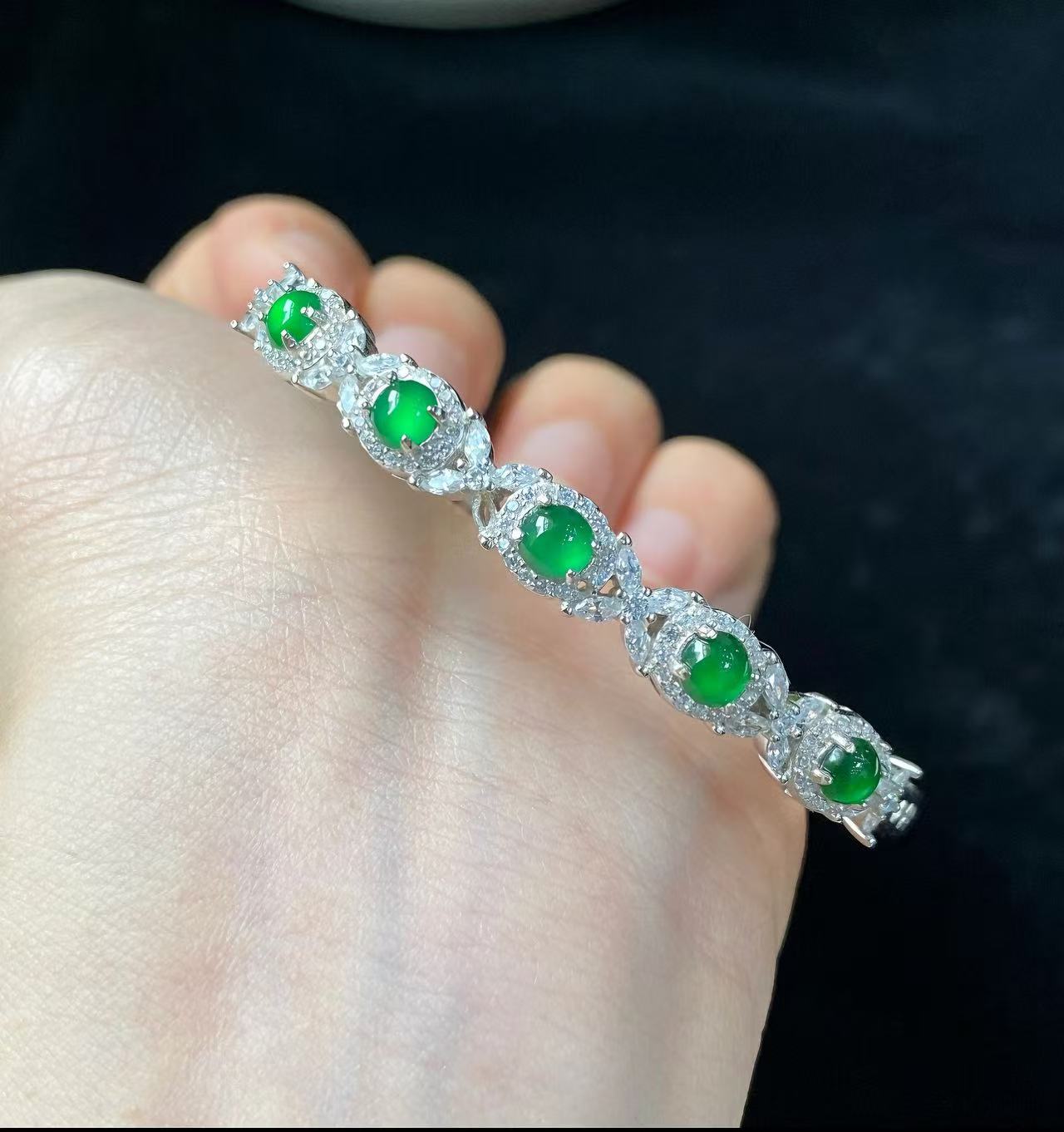 Exquisite S925 Silver Jade Bracelet