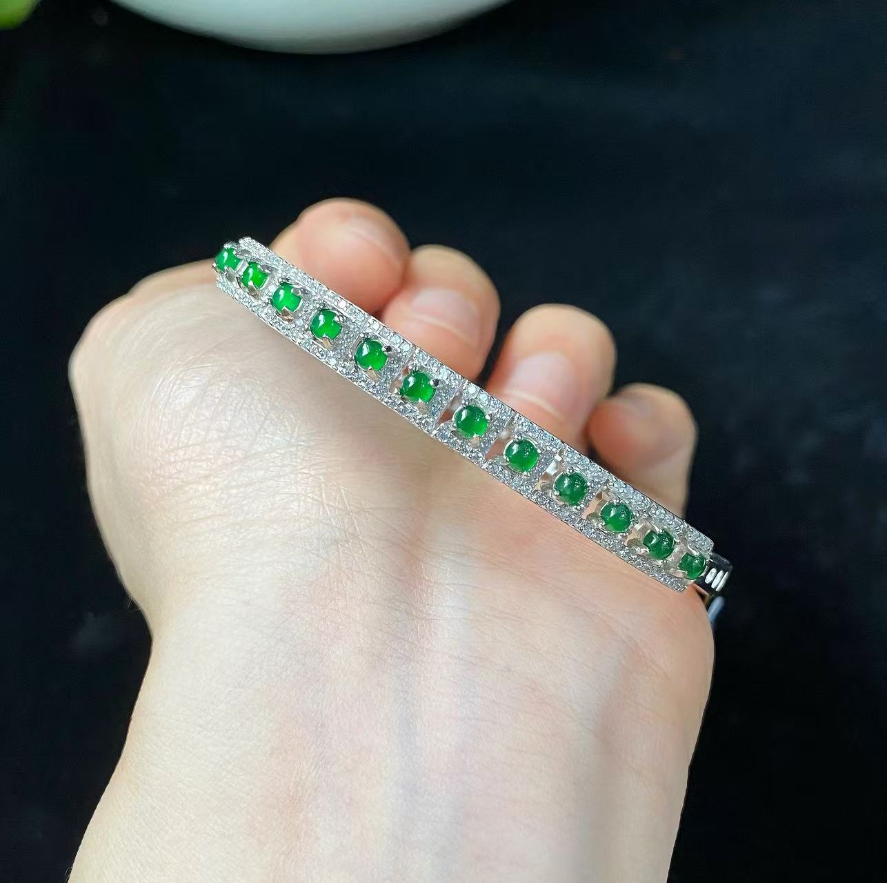 Exquisite S925 Silver Jade Bracelet