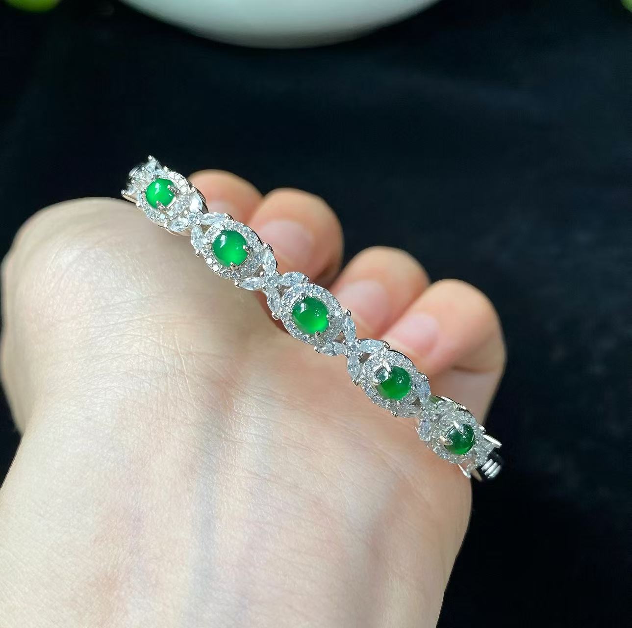 Exquisite S925 Silver Jade Bracelet
